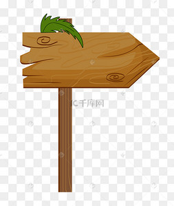 公园木质指示牌插画