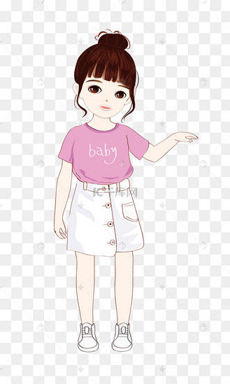 穿裙子卡通图片_穿裙子卡通设计图片素材大全-千库网