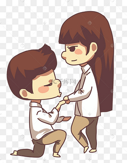 情人节男方单膝下跪