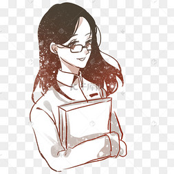 教师节女教师表情最美教师插画