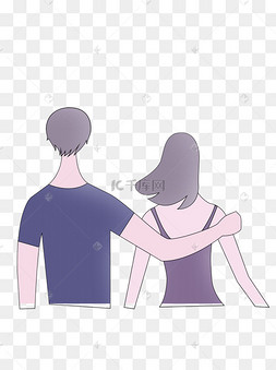 情侣背影插画图片-情侣背影插画图片素材免费下载-千库网
