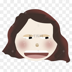 斜眼笑脸女孩插画