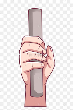 拿黑色东西的手势插画