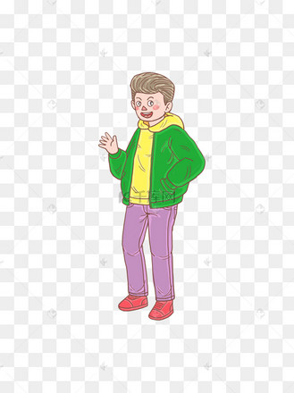 冬装男孩卡通手绘