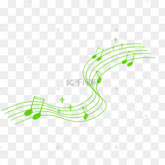 春天绿色音符曲线