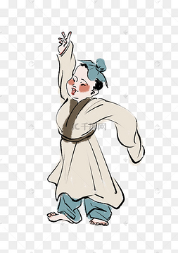 水墨古风小孩