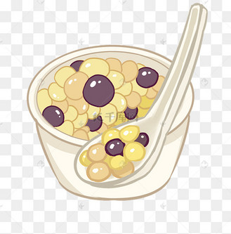 手绘芋圆美食插画