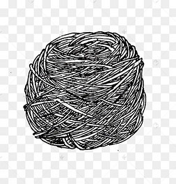 线描线团卡通插画