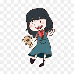 卡通女孩小熊