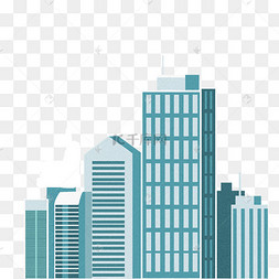 卡通城市矢量图平扁卡通建筑物