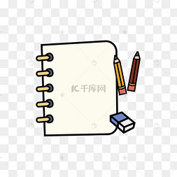 矢量卡通线圈笔记本