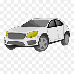 卡通白色汽车