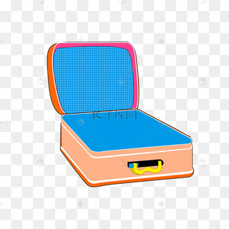 卡通打开的行李箱