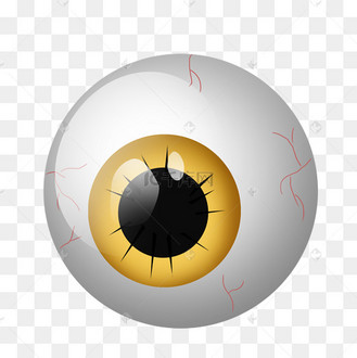 卡通立体眼球黄色眼仁设计元素