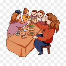 猪年手绘坐着猪男孩