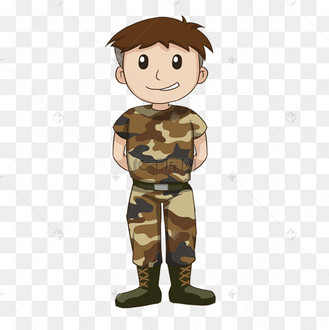 军训人物教官插画