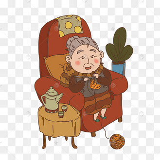 大寒织毛衣的奶奶