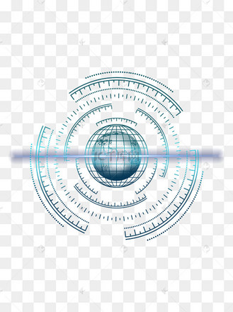 蓝色科技科幻未来地球装饰图案设计元素