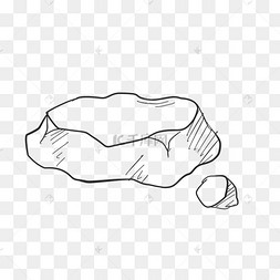 黑白手绘线条石头设计素材