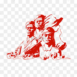 剪纸军人