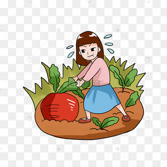 卡通手绘丰收插画