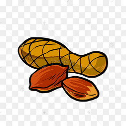 卡通黄色花生插图