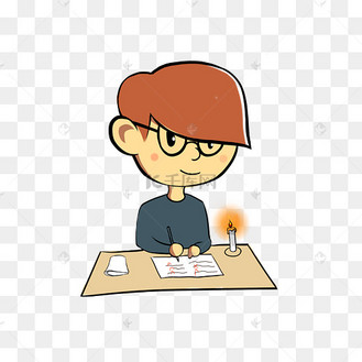 教师节快乐老师改作业男老师蜡烛批改卷子免抠png