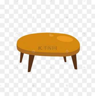卡通矢量扁平家具茶几素材