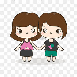 可爱卡通姐妹