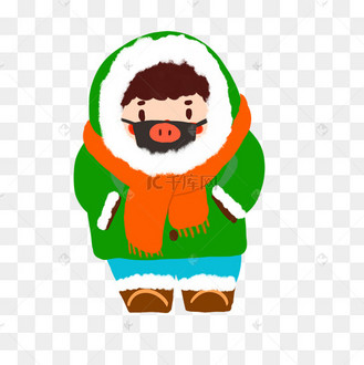 寒冷冬季保暖戴口罩男孩卡通人物png