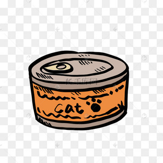 矢量手绘动物猫咪饲料