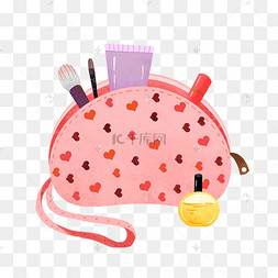 粉色的化妆包插画