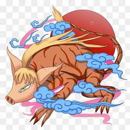 上古怪兽狸力插画