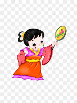 q版拿着花扇的媒人婆