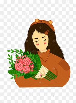 花束美女