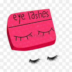 手绘女士的假睫毛插画