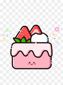 小蛋糕食品果盘蛋糕甜品台卡通手绘甜品甜点之纸杯蛋糕奶油蛋糕水彩风