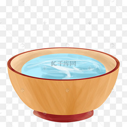 卡通蓝色的水和碗