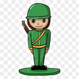 绿色卡通士兵