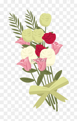 手绘粉玫瑰花束插画下载 png下载ai矢量手绘卡通花束下载 png下载ai