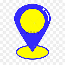 黄蓝撞色卡通立体坐标定位ui图标