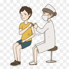 医疗插画医生为患者打针免抠元素