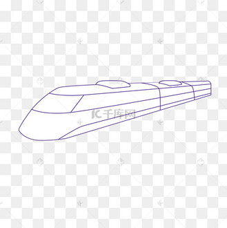 卡通和谐号列车简笔画线条手绘