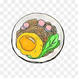 生日长寿面鸡蛋面png免抠