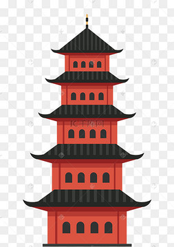 卡通矢量高塔创意图