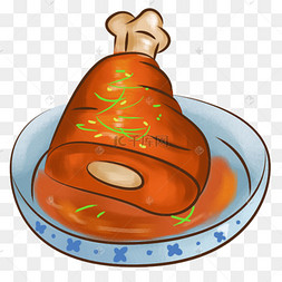 美食新年餐饮东北菜红烧鲤鱼概念画爆炒四季豆卡通手绘红烧肉插画