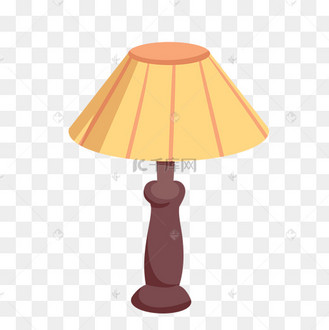 卡通手绘实用台灯插画