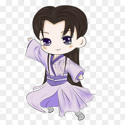 中国风古代女子可爱q版插画