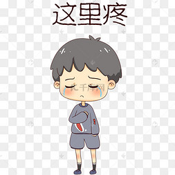 男孩这里疼表情包