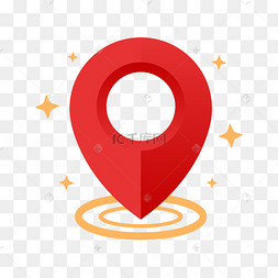 红色定位扁平小地标